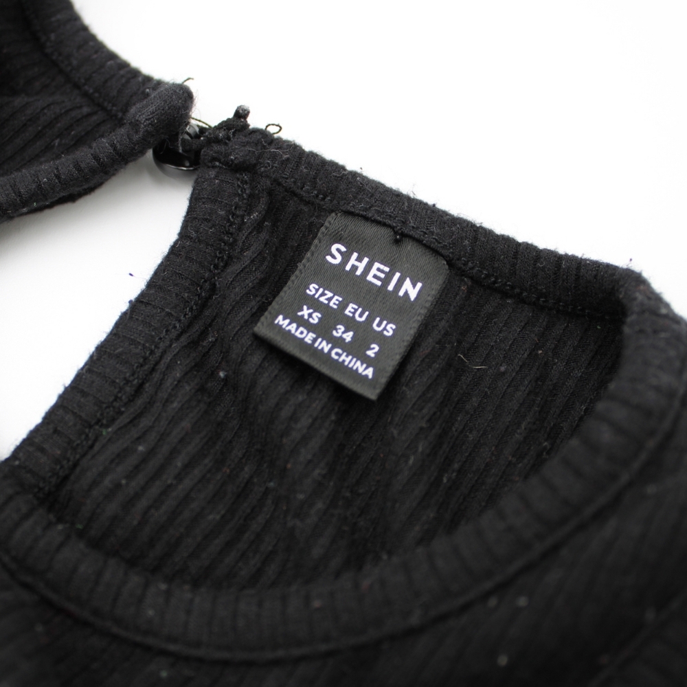 Black Ribbed Fitted Tank Romper by Shein (XS) - Picture 3 of 4